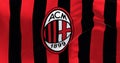 Close-up of Flag of A.C. Milan waving