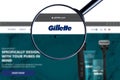 Milan, Italy - July 17, 2023: Gillette logo on the website homepage.