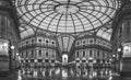 Milan/Italy-July 10, 2016: The glass dome and shops of The Gallery Vittorio Emanuele II, Italy`s oldest active shopping mall and