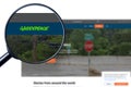 Milan, Italy - July 17, 2023: Greenpeace website homepage. Greenpeace logo visible.