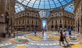 Milan, Italy - July 13, 2021: Interior view of the Fashion Galleries of Vittorio Emanuele II in Milan, Italy Royalty Free Stock Photo