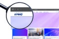 Milan, Italy - July 17, 2023: KPMG logo on the website homepage.