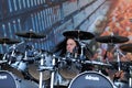 Megadeth , Shawn Drover during the concert