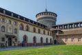 Sforza Castle, built as a fortress during the 14th century, famous tourist attraction in Lombardy