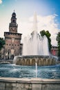 Sforza Castle in Milan, Italy. Architecture and landmarks of Mil Royalty Free Stock Photo