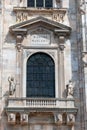 Italy, Milan, Statue on the facade of Milan Cathedral