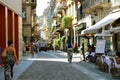 MILAN, ITALY - JULY 30, 2018: Typical street in neighborhood Brera in Milan, Italy