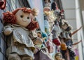 Milan/Italy-July 10, 2019: `The Wall of Dolls`, a public art installation to highlight violence against women, became a monument