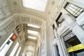 MILAN, ITALY - Jun 02, 2017: Wide shot of the ceiling of Milan Train station with subway sign in foreground, Paris, France
