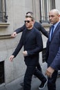 Actor Richard Madden before Giorgio Armani fashion show, Milan Fashion Week street style