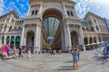 Entrance to the Vittorio Emanuele II Galleries in Dome Square at Milan, Italy Royalty Free Stock Photo