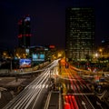 MILAN, ITALY, JUNE 18 2014:Melchiorre Gioia district, night scene