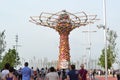 The Tree of Life sculpture and fountain at EXPO Milano 2015. Royalty Free Stock Photo