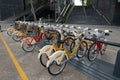 Public bikes in Milan Royalty Free Stock Photo