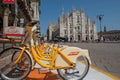 Public bikes in Milan Royalty Free Stock Photo