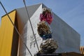 Three artichokes bronze sculpture and view of the Holy See pavilionat EXPO Milano 2015.