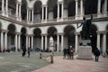 Milan, Italy - 30 June 2019: View of Courtyard of Pinacoteca di Brera, Accademia di belle arti