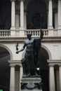 Milan, Italy - 30 June 2019: View of Courtyard of Pinacoteca di Brera, Accademia di belle arti