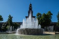 Milan, Italy - 30 June 2019: View of Fountain Piazza Castello Royalty Free Stock Photo