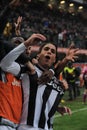 Alessandro Matri celebrates after the goal