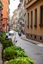 Via Montenapoleone is a high-class shopping district in Milan, Italy Royalty Free Stock Photo