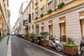 Via Montenapoleone is a high-class shopping district in Milan, Italy Royalty Free Stock Photo