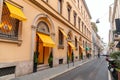 Via Montenapoleone is a high-class shopping district in Milan, Italy Royalty Free Stock Photo