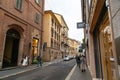 Via Montenapoleone is a high-class shopping district in Milan, Italy Royalty Free Stock Photo