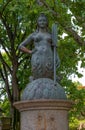 Milan, Italy-09 May 2018: The bridge of the Mermaids in the Park Sempione near the Castello Sforzesco. The bridge is Royalty Free Stock Photo