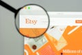 Milan, Italy - May 7, 2017: Etsy website homepage and logo.