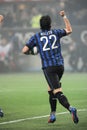 Diego Milito celebrates after the goal