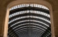 Milan, Italy - 10 May 2018: Glass roof of Milan Central Station. Milan railway station is the largest railway station in Royalty Free Stock Photo