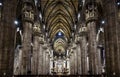 Interior of old Milan Cathedral or Duomo di Milano. It is great Catholic church, top landmark of Milan