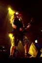 The guitarist of the Pantera ,Dimebag Darrell , during the concert Royalty Free Stock Photo