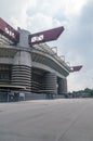 Stadio Giuseppe Meazza commonly known as San Siro at cloudy day. Royalty Free Stock Photo