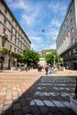 Milan. Via Alessandro Manzoni Street in Milan. Sunny Day. Montenapoleone Metro Station Royalty Free Stock Photo