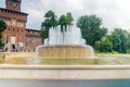 Water fountain of di Piazza Castello. Royalty Free Stock Photo