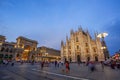 Milan, Italy - 14.08.2018: Milan Cathedral, Duomo di Milano, Italy, one of the largest churches in the world at night