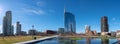 02/11/2019 Milan, Italy: skyline of Milan, view of the new city park, the tree library