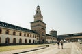 Milan, Italy - NOV, 2021 The Basilica of Sant& x27;Ambrogio, one of the most ancient churches Royalty Free Stock Photo