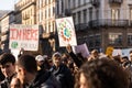 Milan, Italy - November 29: Fridays for Future strike protest, the italian students strike in Milan