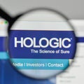 Milan, Italy - November 1, 2017: Hologic logo on the website homepage.