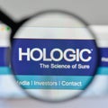 Milan, Italy - November 1, 2017: Hologic logo on the website homepage.