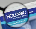 Milan, Italy - November 1, 2017: Hologic logo on the website homepage.