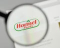 Milan, Italy - November 1, 2017: Hormel Foods logo on the website homepage.
