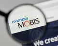 Milan, Italy - November 1, 2017: Hyundai Mobis logo on the website homepage.