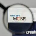 Milan, Italy - November 1, 2017: Hyundai Mobis logo on the website homepage.