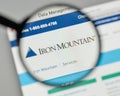 Milan, Italy - November 1, 2017: Iron Mountain logo on the website homepage.