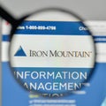 Milan, Italy - November 1, 2017: Iron Mountain logo on the website homepage.