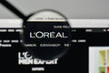 Milan, Italy - November 1, 2017: L'Oreal logo on the website hom
